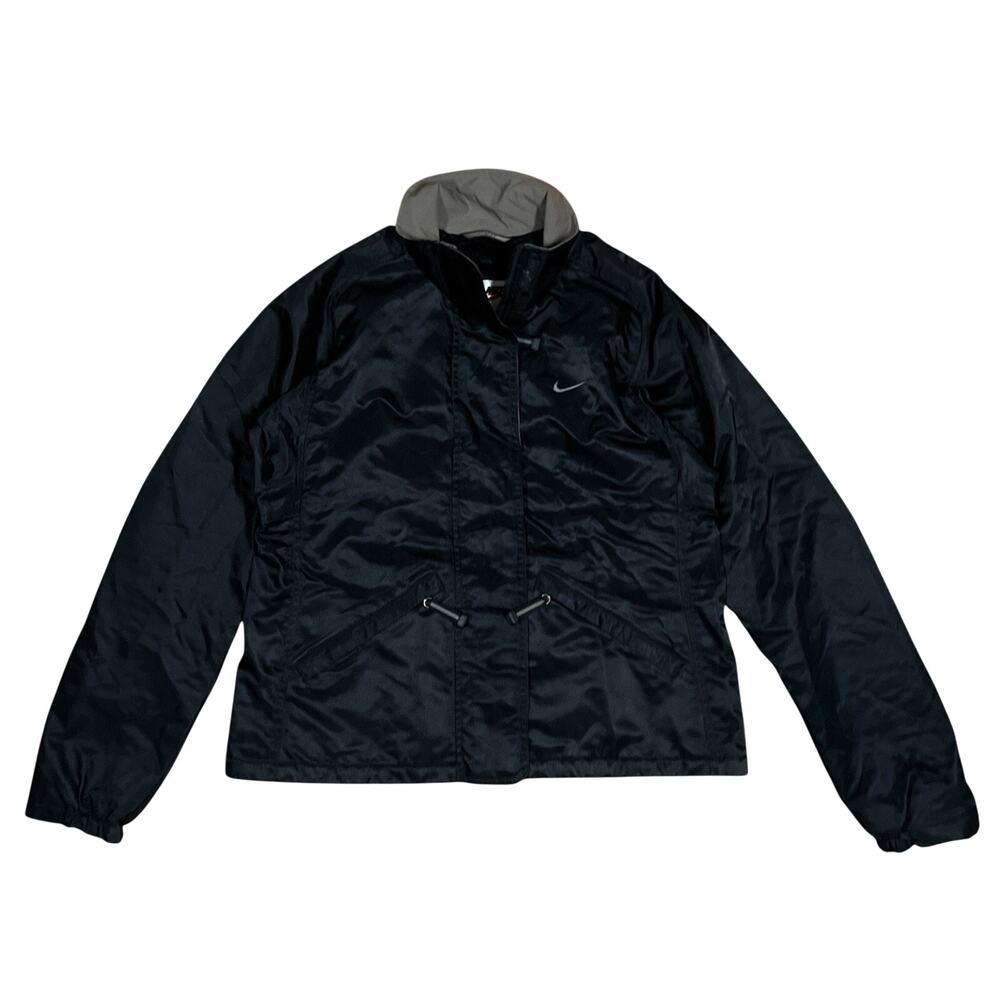 VTG 80s 90s Nike Jacket Youth Small 4-6 Black Mesh Lined Back Vent Windbreaker